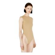 Entire Studios Ärmlös bodysuit i stretchväv Beige, Dam