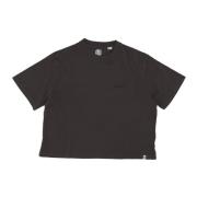 Element Svart Cropped Tee med Logo Print Black, Herr