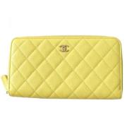 Chanel Vintage Pre-owned Laeder plnbcker Yellow, Dam