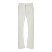 Incotex Vit Stretch Denim Jeans White, Herr