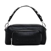 Desigual Svart Axelväska Zippée Black, Dam