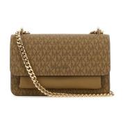 Michael Kors Claire Canvas Axelväska Brown, Dam