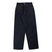 Auralee Indigo Wide Denim Byxor Blue, Herr