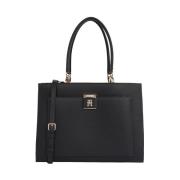 Tommy Hilfiger Svart Dam Handväska Satchel Stil Black, Dam