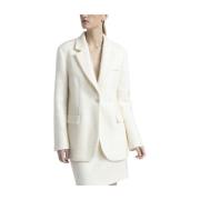 Peserico Mohair och ull enkelknäppt blazer Beige, Dam