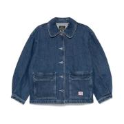 A.p.c. Indigo Alys Jacka med knappstängning Blue, Dam