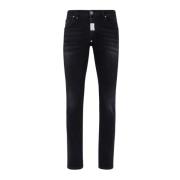 Philipp Plein Svarta Super Straight Hexagon Jeans Black, Herr