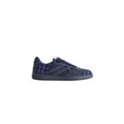 Burberry Blå Check Terrace Sneakers Blue, Dam