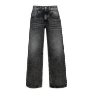 Icon Denim Grå Wide Leg Low Rise Jeans Gray, Dam