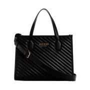 Guess Silvana 2 Fack Tote Väska Black, Dam