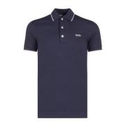 Ermenegildo Zegna Logotyp Bomull Polo Skjorta med Knappar Blue, Herr