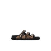 Birkenstock Tofflor Florida Fodrad Brown, Dam