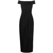 Ralph Lauren Stretchy Svart Maxiklänning Black, Dam