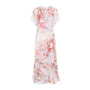 Zimmermann Rosa Flutter Midi Klänning Multicolor, Dam