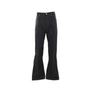 Rick Owens Svarta Wide Leg Denim Jeans Black, Herr