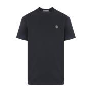 Stone Island Blå Jersey Bomull T-shirt med Logo Patch Blue, Herr