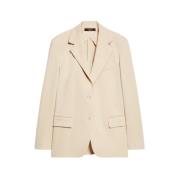 Max Mara Weekend Milano Jersey Jacka Beige, Dam