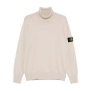 Stone Island Casual Stickad Pullover Sweater Beige, Herr