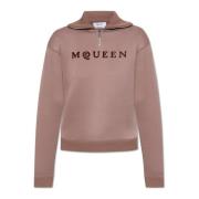 Alexander McQueen Sweatshirt med krage Pink, Dam