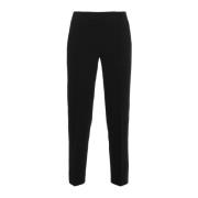 Michael Kors Svart Crepe Pantalone med Dragkedja Stängning Black, Dam