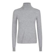 Max Mara Studio Kashmir Turtlenecktröja i Alabaster Gray, Dam