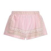 Versace Shorts med silkefinish Pink, Dam