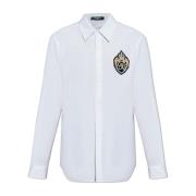 Balmain Skjorta med applikation White, Herr