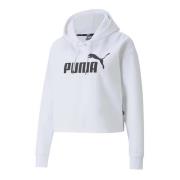 Puma Cropped Logo Hoodie White, Dam