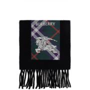 Burberry Kashmirhalsduk med logopatch Black, Unisex