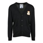 Moschino Bomull Cardigan Couture Stil Black, Herr