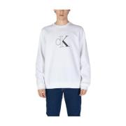 Calvin Klein Jeans Weier Polyester Pullover fr Mnner White, Herr