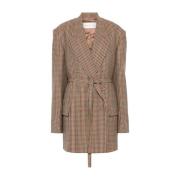 Dries Van Noten Rostullblandad Oversized Jacka Brown, Dam