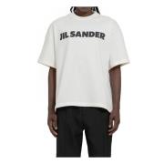 Jil Sander Långärmad Crewneck Logo Print T-shirt White, Herr