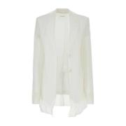 Sportmax Silke Vit Blazer med Acacia1234 White, Dam