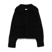 Dries Van Noten Chunky Wool Knit Jacket Black, Dam