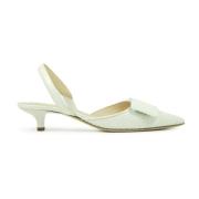 Prosperine Rafia Slingback med Plaque White, Dam