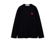 Comme des Garçons Play Bomull Logo T-shirt (Svart) Black, Herr