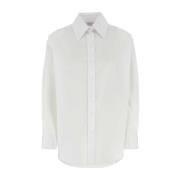 Alexander McQueen Vit Poplin Skjorta Klassisk Stil White, Dam