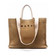 Marni Brun Shopper Väska med Broderad Logotyp Brown, Herr