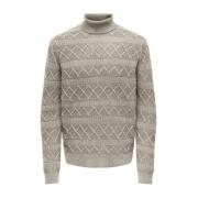 Only & Sons Mysig ullblandningströjkollektion Beige, Herr