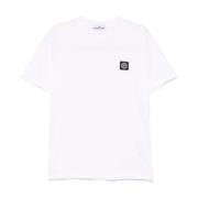 Stone Island Vit T-shirt med kompassmotiv White, Herr