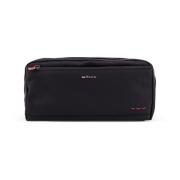 Kiton Nylon Beauty Case med läderdetalj Black, Herr