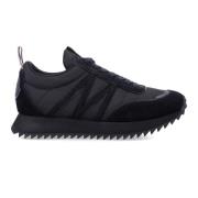 Moncler Svarta Sneakers med Nylon och Mocka Black, Herr