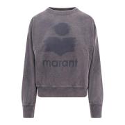 Isabel Marant Étoile Ekologisk Bomull Logo Print Sweatshirt Gray, Dam