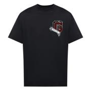 Givenchy Svart Bomull T-shirt med G-applikation Black, Herr