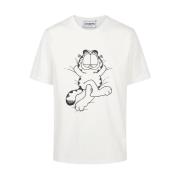 Iceberg Vit bomull jersey T-shirt med Lazy Garfield tryck Beige, Herr