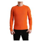 Dolce & Gabbana Round-neck Knitwear Orange, Herr