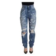 Dolce & Gabbana Slitna Denim Jeans - Indigo Essence Blue, Dam