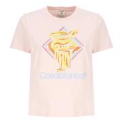 Casablanca Rosa Bomull T-shirt med Diamanttryck Pink, Dam