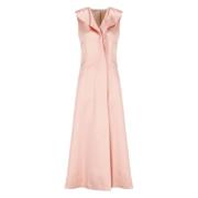 Philosophy di Lorenzo Serafini Rosa Satin V-ringad Klänning Pink, Dam